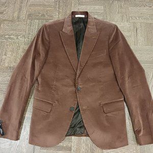 Nwt daniele alessandrini tan velvet like blazer jacket Size 46it